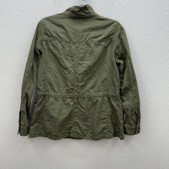 Talbots Green Cotton Linen Lyocell Utility Military Button Jacket Womens Medium - Picture 7 of 7